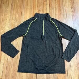 Lululemon Shirt Mens Large Metal Vent Tech Long Sleeve Shirt Zipper Green Neon